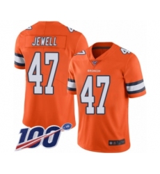 Men's Denver Broncos #47 Josey Jewell Limited Orange Rush Vapor Untouchable 100th Season Football Jersey
