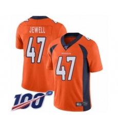 Men's Denver Broncos #47 Josey Jewell Orange Team Color Vapor Untouchable Limited Player 100th Season Football Jersey