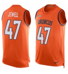 Men's Nike Denver Broncos #47 Josey Jewell Limited Orange Player Name & Number Tank Top NFL Jersey