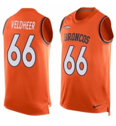Men's Nike Denver Broncos #66 Jared Veldheer Limited Orange Player Name & Number Tank Top NFL Jersey