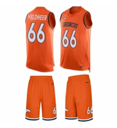 Men's Nike Denver Broncos #66 Jared Veldheer Limited Orange Tank Top Suit NFL Jersey