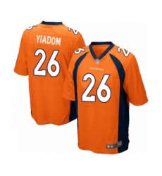 Men's Denver Broncos #26 Isaac Yiadom Game Orange Team Color Football Jersey