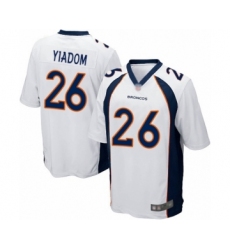 Men's Denver Broncos #26 Isaac Yiadom Game White Football Jersey