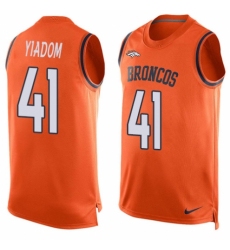 Men's Nike Denver Broncos #41 Isaac Yiadom Limited Orange Player Name & Number Tank Top NFL Jersey