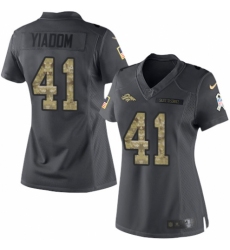 Women's Nike Denver Broncos #41 Isaac Yiadom Limited Black 2016 Salute to Service NFL Jersey