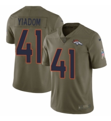 Youth Nike Denver Broncos #41 Isaac Yiadom Limited Olive 2017 Salute to Service NFL Jersey
