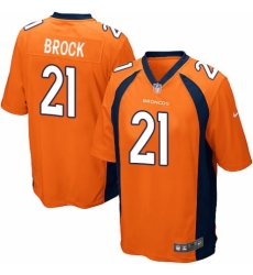 Men's Nike Denver Broncos #21 Tramaine Brock Game Orange Team Color NFL Jersey