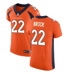 Men's Nike Denver Broncos #22 Tramaine Brock Orange Team Color Vapor Untouchable Elite Player NFL Jersey