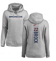 NFL Women's Nike Denver Broncos #22 Tramaine Brock Ash Backer Pullover Hoodie