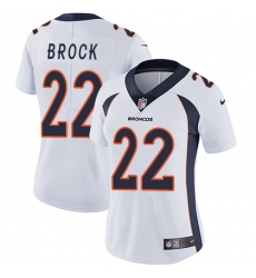 Women Nike Denver Broncos #22 Tramaine Brock White Vapor Untouchable Limited Player NFL Jersey
