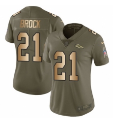 Women's Nike Denver Broncos #21 Tramaine Brock Limited Olive/Gold 2017 Salute to Service NFL Jersey