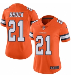 Women's Nike Denver Broncos #21 Tramaine Brock Limited Orange Rush Vapor Untouchable NFL Jersey