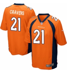 Men's Nike Denver Broncos #21 Su'a Cravens Game Orange Team Color NFL Jersey