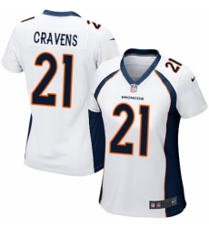 Women's Nike Denver Broncos #21 Su'a Cravens Game White NFL Jersey