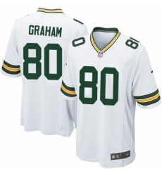 Men's Nike Green Bay Packers #80 Jimmy Graham Game White NFL Jersey