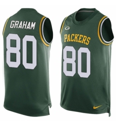Men's Nike Green Bay Packers #80 Jimmy Graham Limited Green Player Name & Number Tank Top NFL Jersey