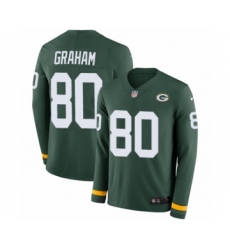 Men's Nike Green Bay Packers #80 Jimmy Graham Limited Green Therma Long Sleeve NFL Jersey