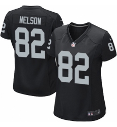 Women's Nike Oakland Raiders #82 Jordy Nelson Game Black Team Color NFL Jersey