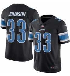 Men's Nike Detroit Lions #33 Kerryon Johnson Elite Black Rush Vapor Untouchable NFL Jersey