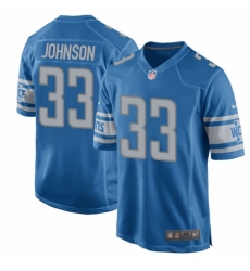Men's Nike Detroit Lions #33 Kerryon Johnson Game Blue Team Color NFL Jersey