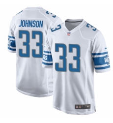 Men's Nike Detroit Lions #33 Kerryon Johnson Game White NFL Jersey