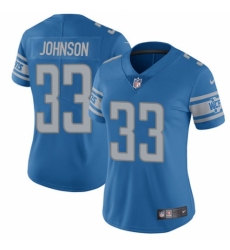 Women's Nike Detroit Lions #33 Kerryon Johnson Blue Team Color Vapor Untouchable Elite Player NFL Jersey