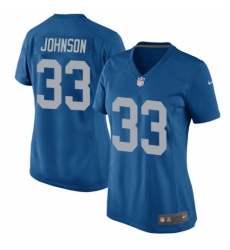 Women's Nike Detroit Lions #33 Kerryon Johnson Game Blue Alternate NFL Jersey