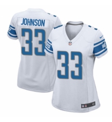 Women's Nike Detroit Lions #33 Kerryon Johnson Game White NFL Jersey