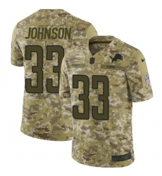 Youth Nike Detroit Lions #33 Kerryon Johnson Limited Camo 2018 Salute to Service NFL Jersey