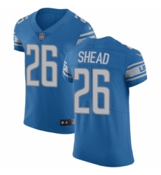 Men's Nike Detroit Lions #26 DeShawn Shead Blue Team Color Vapor Untouchable Elite Player NFL Jersey