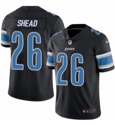 Men's Nike Detroit Lions #26 DeShawn Shead Elite Black Rush Vapor Untouchable NFL Jersey