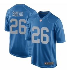 Men's Nike Detroit Lions #26 DeShawn Shead Game Blue Alternate NFL Jersey