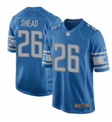 Men's Nike Detroit Lions #26 DeShawn Shead Game Blue Team Color NFL Jersey