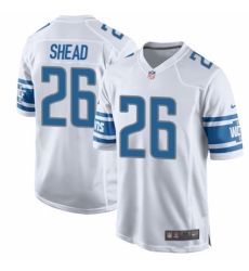 Men's Nike Detroit Lions #26 DeShawn Shead Game White NFL Jersey