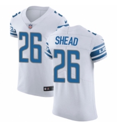 Men's Nike Detroit Lions #26 DeShawn Shead White Vapor Untouchable Elite Player NFL Jersey