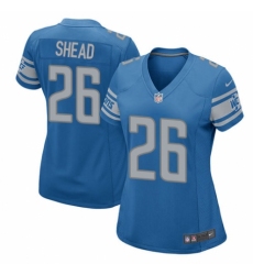 Women's Nike Detroit Lions #26 DeShawn Shead Game Blue Team Color NFL Jersey