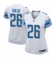 Women's Nike Detroit Lions #26 DeShawn Shead Game White NFL Jersey