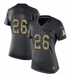 Women's Nike Detroit Lions #26 DeShawn Shead Limited Black 2016 Salute to Service NFL Jersey