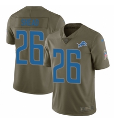 Youth Nike Detroit Lions #26 DeShawn Shead Limited Olive 2017 Salute to Service NFL Jersey