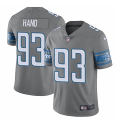 Men's Nike Detroit Lions #93 Da'Shawn Hand Elite Steel Rush Vapor Untouchable NFL Jersey