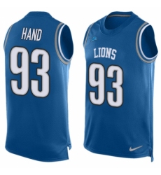 Men's Nike Detroit Lions #93 Da'Shawn Hand Limited Blue Player Name & Number Tank Top NFL Jersey