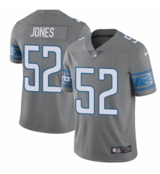 Men's Nike Detroit Lions #52 Christian Jones Elite Steel Rush Vapor Untouchable NFL Jersey