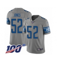 Youth Detroit Lions #52 Christian Jones Limited Gray Inverted Legend 100th Season Football Jersey