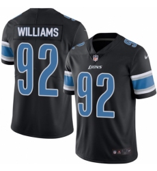 Men's Nike Detroit Lions #92 Sylvester Williams Elite Black Rush Vapor Untouchable NFL Jersey