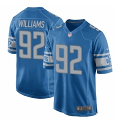 Men's Nike Detroit Lions #92 Sylvester Williams Game Blue Team Color NFL Jersey