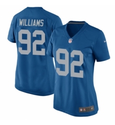 Women's Nike Detroit Lions #92 Sylvester Williams Game Blue Alternate NFL Jersey
