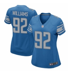 Women's Nike Detroit Lions #92 Sylvester Williams Game Blue Team Color NFL Jersey