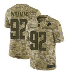 Youth Nike Detroit Lions #92 Sylvester Williams Limited Camo 2018 Salute to Service NFL Jersey