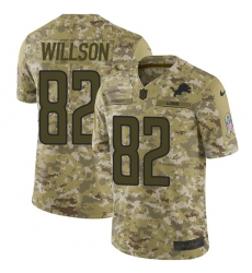 Men's Nike Detroit Lions #82 Luke Willson Limited Camo 2018 Salute to Service NFL Jersey