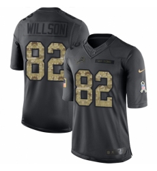 Youth Nike Detroit Lions #82 Luke Willson Limited Black 2016 Salute to Service NFL Jersey